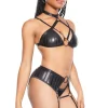 Bold Connection Halter Top & Crotchless Garter Panty