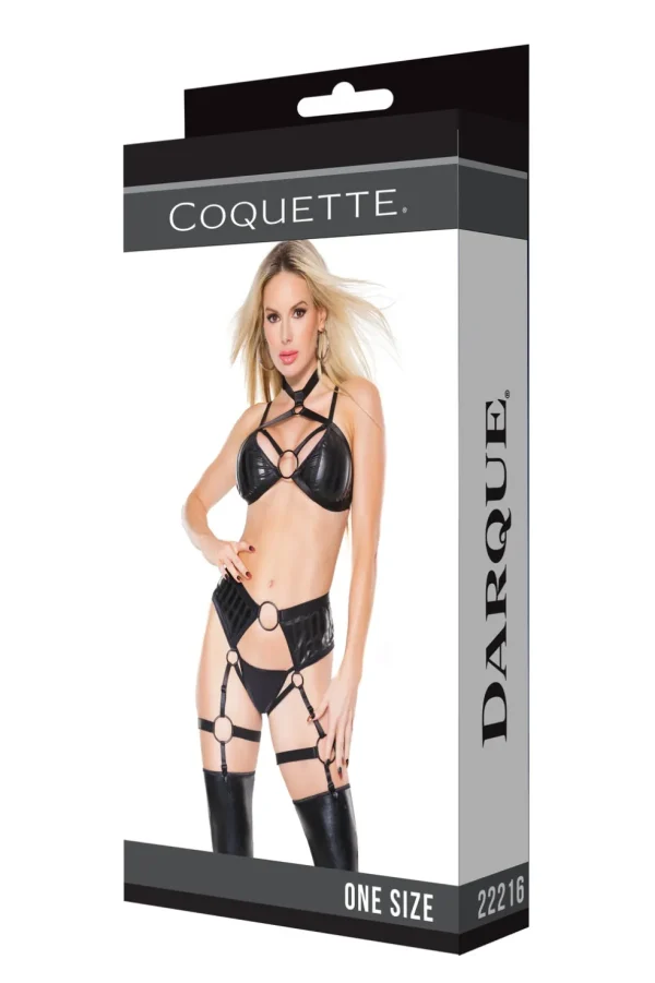 Bold Connection Halter Top & Crotchless Garter Panty