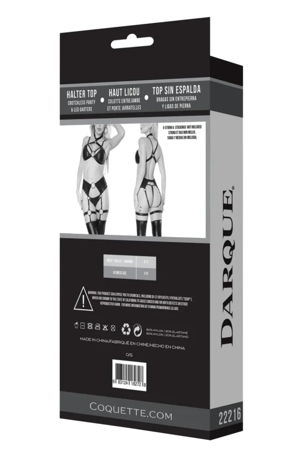 Bold Connection Halter Top & Crotchless Garter Panty