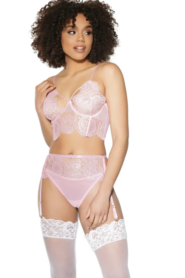 Crystal Visions Bra, Garter Belt & Panty