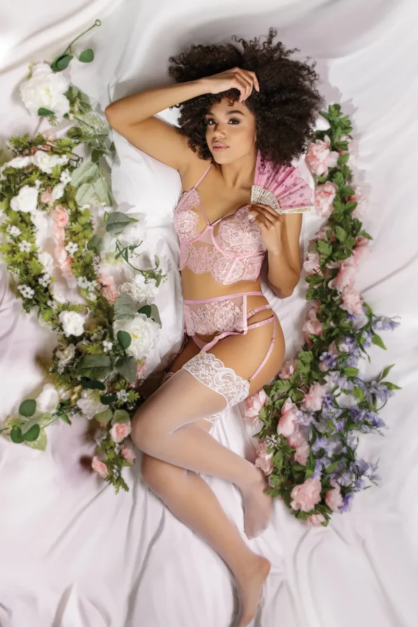Crystal Visions Bra, Garter Belt & Panty