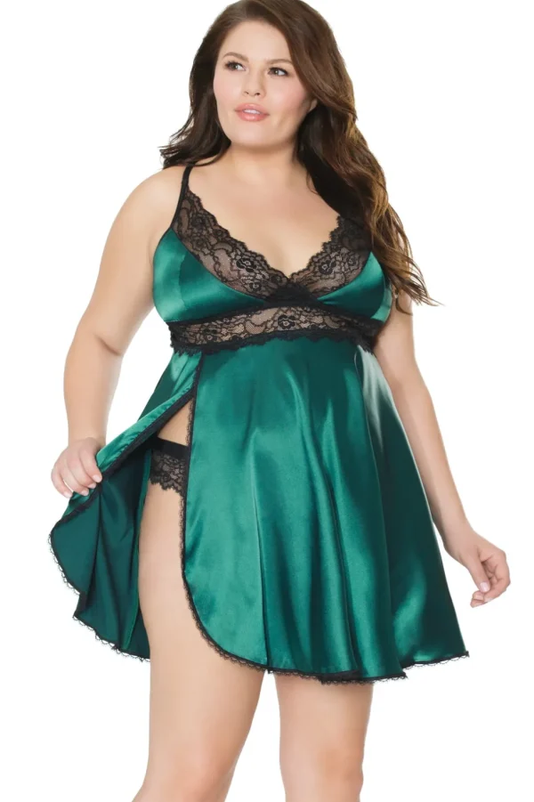 Emerald Enchantment Babydoll & Thong