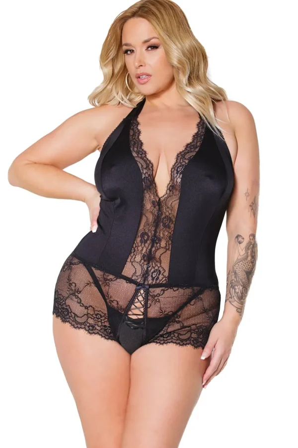 Flirtatious Reveal Crotchless Teddy