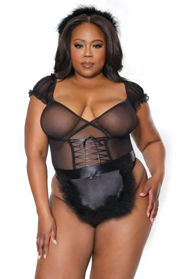 French Kiss Teddy, Apron & Headpiece
