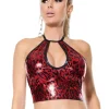 Red Leopard Halter Top