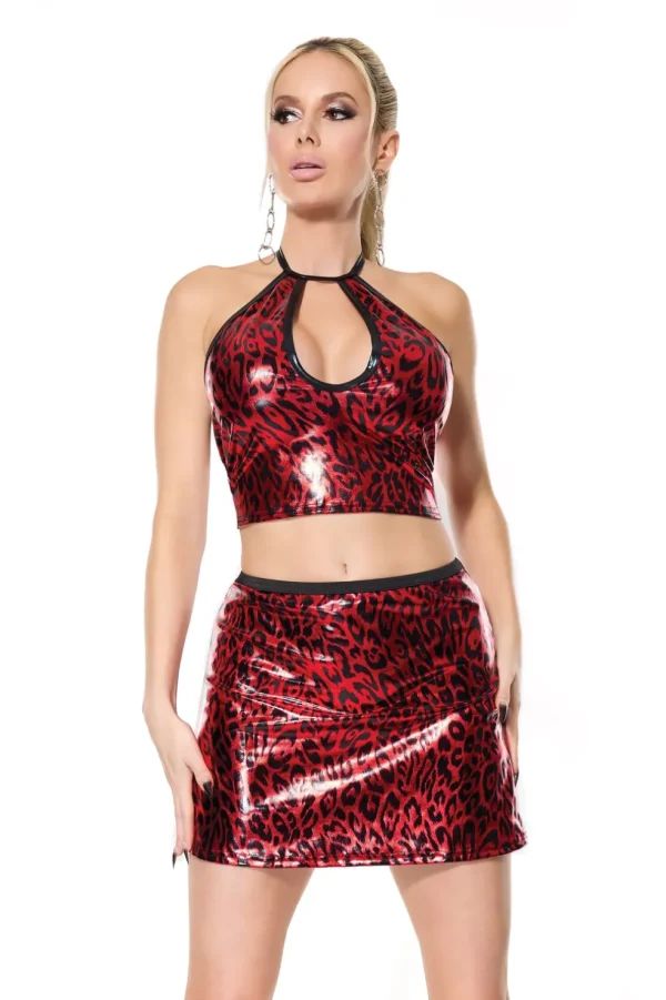Red Leopard Skirt