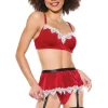 Under The Mistletoe Bra, Garter Skirt & G-String
